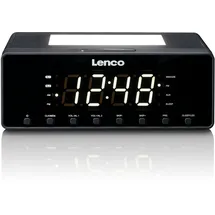 Lenco CR-540BK - Radiowecker mit dimmbarem Nachtlicht und USB-Ladefunktion - Schwarz