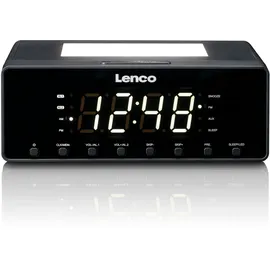 Lenco CR-540BK - Radiowecker mit dimmbarem Nachtlicht und USB-Ladefunktion - Schwarz