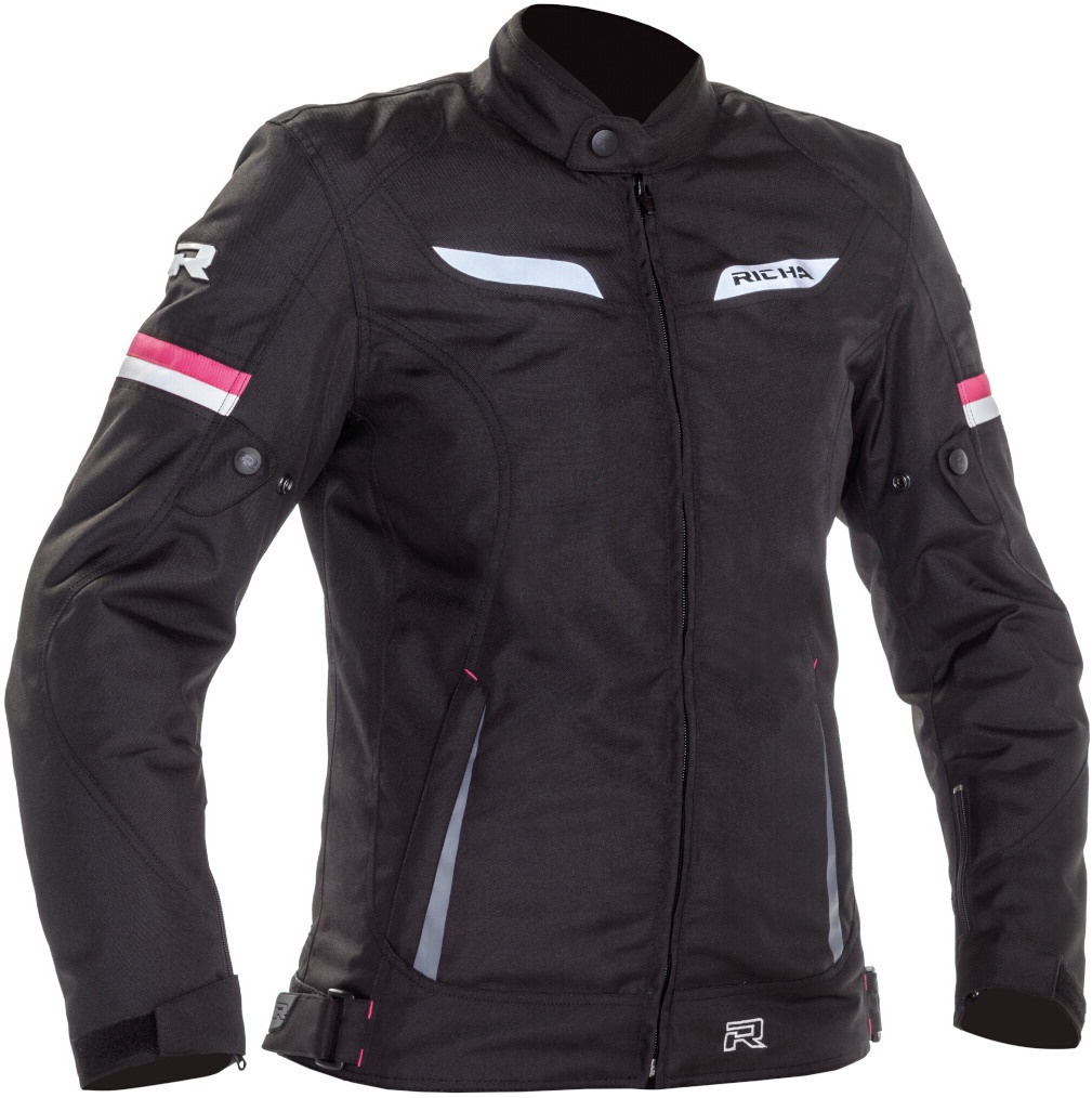 Richa Lena 2 waterdichte dames motorfiets textiel jas, zwart-pink, 3XL Voorvrouw