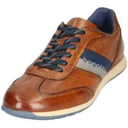 Sneaker BUGATTI, Herren, Gr. 42, braun (cognac used), Leder, sportlich, Schuhe, Businessschuh, Halbschuh, Schnürschuh mit Kontrast-Streifen