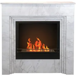 Divina Fire BELLINI Standkamin mit Bioethanol-Technologie in weißer Marmoroptik, hergestellt in Italien, L 96 x T 35 x H 96