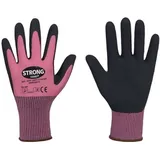 strongHand Handschuhe LADY FLEXTER Gr.7 pink/schwarz EN 420/EN 388 PSA II STRONGHAND