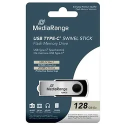 MediaRange USB-Stick schwarz, silber 128 GB