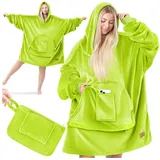 Kesser Hoodie Decke Kuscheldecke mit Ärmeln Deckenpullover Vielseitig Tragbare Decke zum Anziehen für Damen & Herren, Sweatshirt Warm Kuschelpullover Erwachsene weich Ärmeldecke Oversize