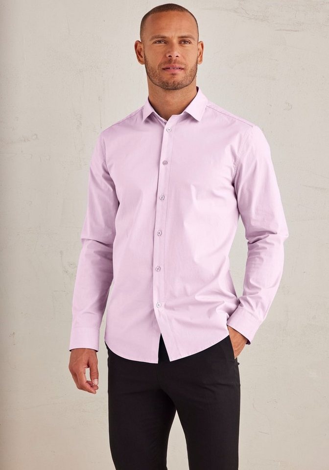 John Devin Langarmhemd aus elastischer Baumwollqualität rosa XXL (45/46)