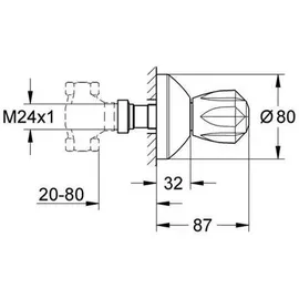Grohe Atlanta Absperrventil Blau 19830000