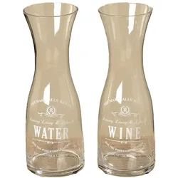Karaffe Glas Glaskaraffe Weinkaraffe Wasserkaraffe Dekanter 2er Set