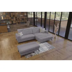 Ecksofa SIT & MORE "Bolero L-Form", silber, B:290cm H:88cm T:178cm, 100% Polyester, Sofas