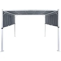 Beliani Pergola, Grau, Weiß, Metall, 310x215x310 cm Sonnen- -