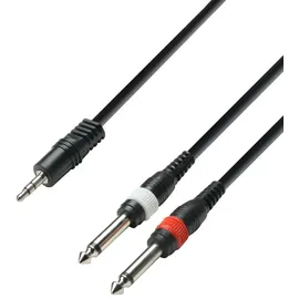 Adam Hall Cables Y-Kabel 2 x Klinke TS auf Miniklinke TRS 6,0m (0600)