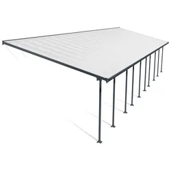 Palram - Canopia Aluminium Terrassenüberdachung Feria | Anthrazit | 387x1457x305 cm