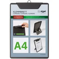 Sigel Speisekarten-Klemmbrett DIN A4 Schwarz (B x H) 23