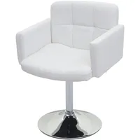 Mendler Esszimmerstuhl Orlando, Küchenstuhl Drehstuhl Stuhl, Kunstleder Chrom -