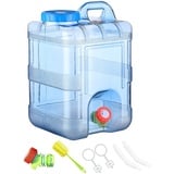 RuiDay Wasserkanister,7.5L-22 L Wasserbehälter mit Hahn,Wassertank Camping mit Griffen,Wasserspender mit Wasserhahn,Trinkwasserkanister Camping,Getränke Wasserkanister,Lebensmittelecht (15L)