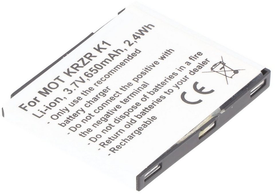 AccuCell Akku passend für Motorola V1150, SVLR L2, ROKR Z6, RIZR Z3, KRZR K1, Smartphone-Akku 650 mAh (3,7 V)