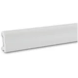 Profhome 653801 Sockelleiste Fußleiste Zierleiste Stuckleiste 2 m 200 cm x 1,5 cm x 6 cm Weiß