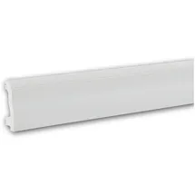 Profhome 653801 Sockelleiste Fußleiste Zierleiste Stuckleiste 2 m 200 cm x 1,5 cm x 6 cm Weiß