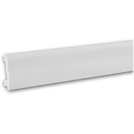 Profhome 653801 Sockelleiste Fußleiste Zierleiste Stuckleiste 2 m 200 cm x 1,5 cm x 6 cm Weiß