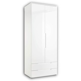 Schlafkontor Kleiderschrank SPICE mit Hochglanzfront, Weiß hochglanz 84 x 208 x 57 cm