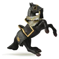 papo FantasyMittelalter 39276 schwarzes Pferd mit Rüstung Spielfigur 3465000392765 papo
