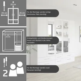 Rauch Kleiderschrank »Schrank Garderobe Wäscheschrank HERSBRUCK in 2 Breiten« braun Eiche sonoma), B:226cm H:210cm T:54cm, Holzwerkstoff, Schränke, Kleiderschrank, mit 6 großzügigen Schubladen sowie Spiegeltüren MADE IN GERMANY