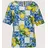 Madeleine Kurzarmbluse mit mediterranem Print Blau 40