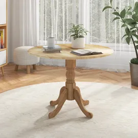Costway Küchentisch Ø 100 cm naturbelassen
