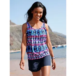 Tankini-Top FEEL GOOD, Damen, Gr. 38, Cup B, blau (marine, bedruckt), Elasthan, Polyamid, Bikini-Oberteile