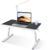 JEOBEST Laptoptisch Faltbarer Laptop-Betttisch, Höhenverstellbar Beistelltisch, (1-St.60x40cm) Kartenfach, Seitenschublade, Tragbarer Laptoptisch schwarz