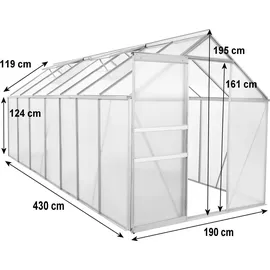 Zelsius Gewächshaus Alu HKP 6 mm 8,2 m2 inkl. Fundament