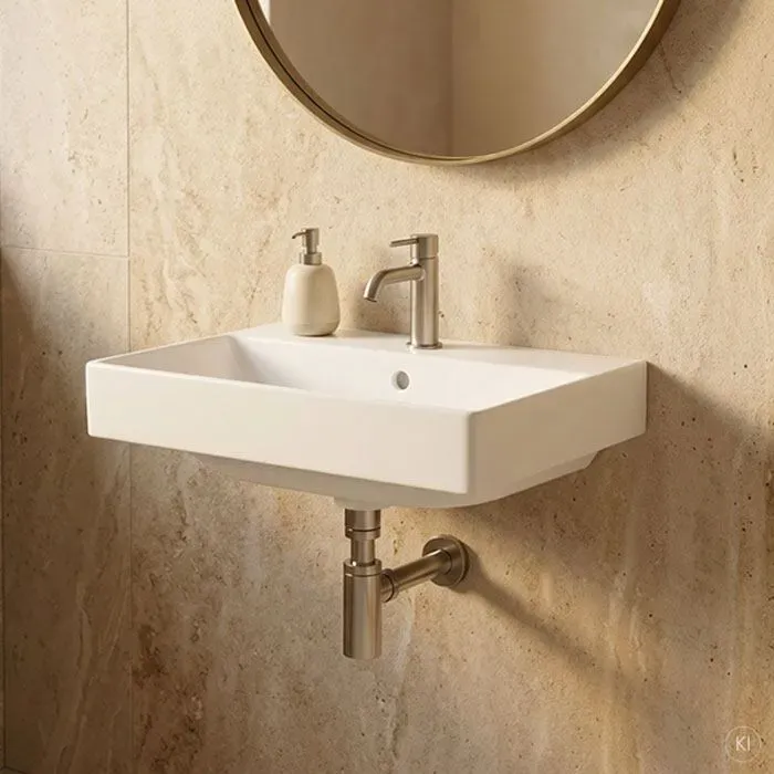 CARLDIX x LAUFEN Handwaschbecken 45 cm A91001004501  Weiß, 450 x 360 mm, mit Hahnloch und Überlauf, Wandmontage