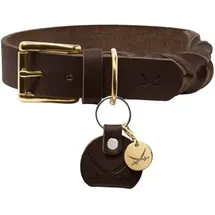 Hunter Halsband Sansibar Solid Hundehalsband, Leder, strapazierfähig, griffig, geflochten, 55