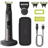 Philips OneBlade Pro 360 Face & Body Elektrischer Bartschneider, Rasierer und Bodygroomer, 3x 360-Klinge, 1x Kamm mit 20 Längeneinstellungen, 1x Körper-Kit, 1x Ladestation, 1x Reiseetui, QP6652/35