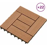 vidaXL 22 Stk. Terrassenfliesen 30 x 30 cm 2 qm WPC Braun