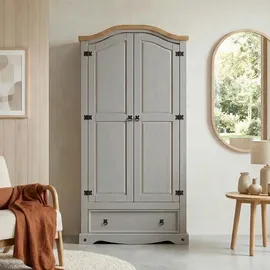 CARO-Möbel Drehtürenschrank Ramon 100 x 179 x 57 cm Grau