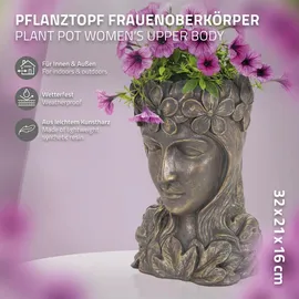 ML-Design Frauenkopf Figur 21 x 16 x 32 cm Bronze