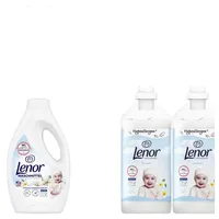 2x1,7L Lenor Sensitiv Baumwollblüte Weichspüler + 1x1L Waschmittel flüssig 156WL