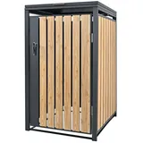 ML-Design Mülltonnenbox Müllbox aus Stahl wetterfeste Mülltonnen Verkleidung Mülltonnengarage, Mülltonnencontainer mit Klappdeckel / Tür für 1 Tonne à 240 ltr. grau