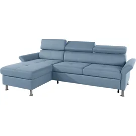 exxpo - sofa fashion Ecksofa EXXPO - SOFA FASHION "Maretto, bequem & komfortabel, bodenfrei, Breite 257cm, L-Form", blau, B:257cm H:96cm T:167cm, Luxus-Microfaser (100% Polyester), Sofas, Ecksofa, inkl. Kopf- bzw. Rückenverstellung, wahlweise mit Bettfunktion