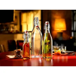 Bormioli Glasflasche mit Bügelverschluß, 0.5 l, transparent