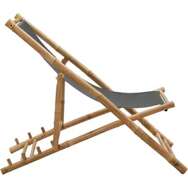 vidaXL Liegestuhl Bambus Dunkelgrau