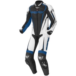 Berik Race-X 1-Teiler Motorrad Lederkombi, schwarz-weiss-blau, Größe 48 für Männer