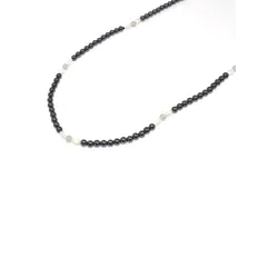 Lange Kette FIRETTI "Schmuck Geschenk Halsschmuck Halskette Edelsteinkette Achat Hämatit", bunt (grau, hellgrün, weiß), Halsketten, Damen, Stein-Perlen, L: 90cm B: 4mm, Stein, Perlen, Made in Germany - mit Hämatit, Achat - mit Süßwasserzuchtperle, B:4mm