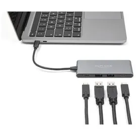 DeLock 4 Port USB Type-C Hub mit 2 x Typ-A und 2 10 Gbps