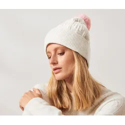 Tchibo - Strickmütze mit Bommel - creme