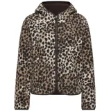 STREET ONE Damen 3228255 Teddy-Jacke mit Leo-Muster, Sanded beige, 42