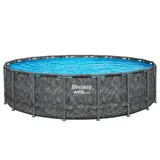 BESTWAY APX365TM Frame Pool Set Ø 549 x 132 cm inkl. Sandfilteranlage, Abdeckplane und Poolleiter