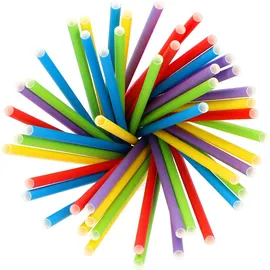 Papstar 100 PAPSTAR Strohhalme pure farbsortiert