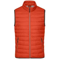 Men's Down Vest Leichte Daunenweste im klassischen Design orange/grau, Gr. M