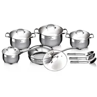 Ertex 13 TLG. Kochtopfset Induktion Pfannen-Set Topf-Set Edelstahl Töpfe Kochtopf Set (BL-3196)